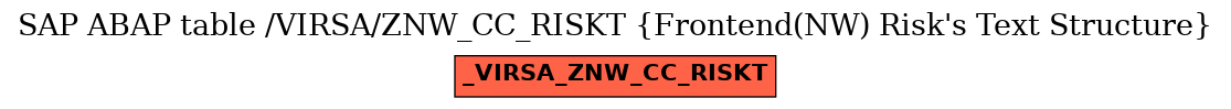 E-R Diagram for table /VIRSA/ZNW_CC_RISKT (Frontend(NW) Risk's Text Structure)