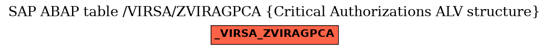 E-R Diagram for table /VIRSA/ZVIRAGPCA (Critical Authorizations ALV structure)