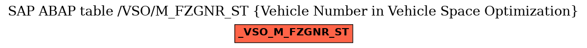 E-R Diagram for table /VSO/M_FZGNR_ST (Vehicle Number in Vehicle Space Optimization)