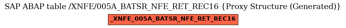 E-R Diagram for table /XNFE/005A_BATSR_NFE_RET_REC16 (Proxy Structure (Generated))