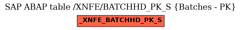 E-R Diagram for table /XNFE/BATCHHD_PK_S (Batches - PK)