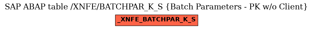 E-R Diagram for table /XNFE/BATCHPAR_K_S (Batch Parameters - PK w/o Client)