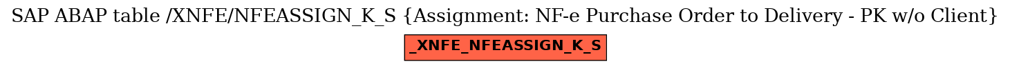 E-R Diagram for table /XNFE/NFEASSIGN_K_S (Assignment: NF-e Purchase Order to Delivery - PK w/o Client)