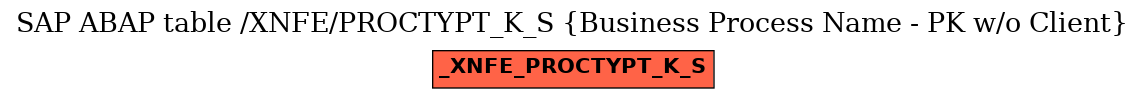 E-R Diagram for table /XNFE/PROCTYPT_K_S (Business Process Name - PK w/o Client)