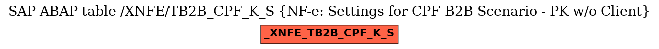 E-R Diagram for table /XNFE/TB2B_CPF_K_S (NF-e: Settings for CPF B2B Scenario - PK w/o Client)