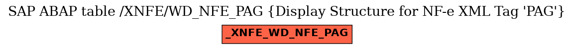 E-R Diagram for table /XNFE/WD_NFE_PAG (Display Structure for NF-e XML Tag 'PAG')