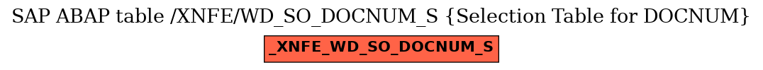 E-R Diagram for table /XNFE/WD_SO_DOCNUM_S (Selection Table for DOCNUM)