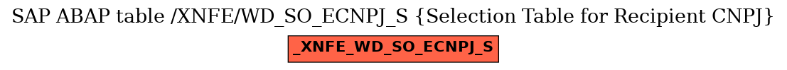 E-R Diagram for table /XNFE/WD_SO_ECNPJ_S (Selection Table for Recipient CNPJ)