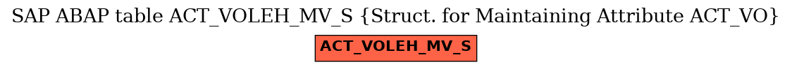 E-R Diagram for table ACT_VOLEH_MV_S (Struct. for Maintaining Attribute ACT_VO)
