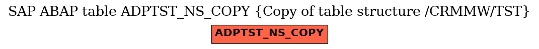 E-R Diagram for table ADPTST_NS_COPY (Copy of table structure /CRMMW/TST)