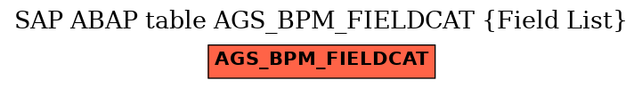 E-R Diagram for table AGS_BPM_FIELDCAT (Field List)