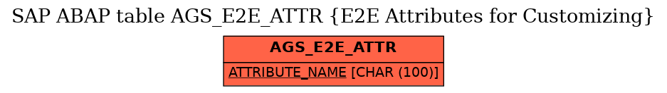 E-R Diagram for table AGS_E2E_ATTR (E2E Attributes for Customizing)