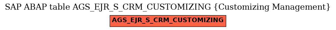 E-R Diagram for table AGS_EJR_S_CRM_CUSTOMIZING (Customizing Management)
