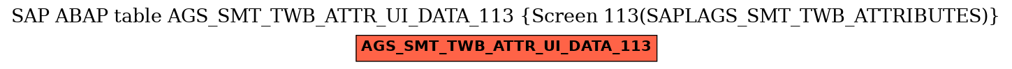 E-R Diagram for table AGS_SMT_TWB_ATTR_UI_DATA_113 (Screen 113(SAPLAGS_SMT_TWB_ATTRIBUTES))