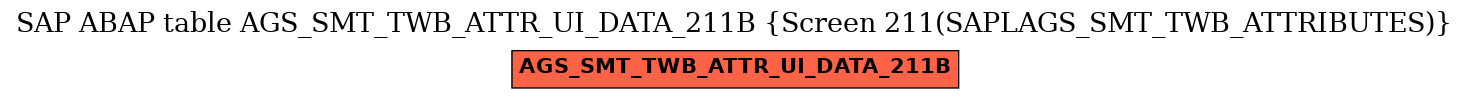 E-R Diagram for table AGS_SMT_TWB_ATTR_UI_DATA_211B (Screen 211(SAPLAGS_SMT_TWB_ATTRIBUTES))