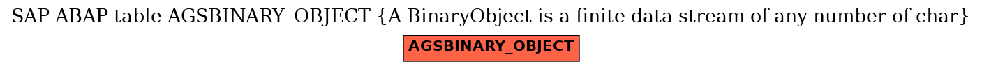 E-R Diagram for table AGSBINARY_OBJECT (A BinaryObject is a finite data stream of any number of char)