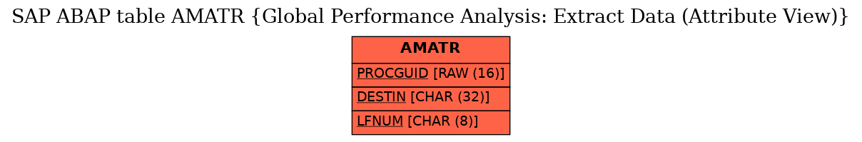 E-R Diagram for table AMATR (Global Performance Analysis: Extract Data (Attribute View))