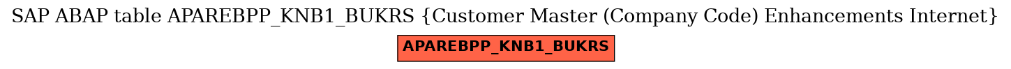 E-R Diagram for table APAREBPP_KNB1_BUKRS (Customer Master (Company Code) Enhancements Internet)