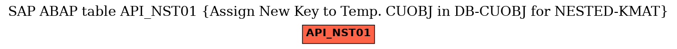 E-R Diagram for table API_NST01 (Assign New Key to Temp. CUOBJ in DB-CUOBJ for NESTED-KMAT)