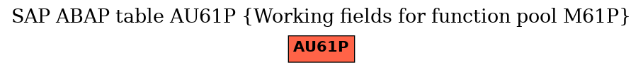 E-R Diagram for table AU61P (Working fields for function pool M61P)