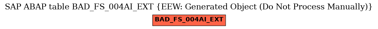 E-R Diagram for table BAD_FS_004AI_EXT (EEW: Generated Object (Do Not Process Manually))