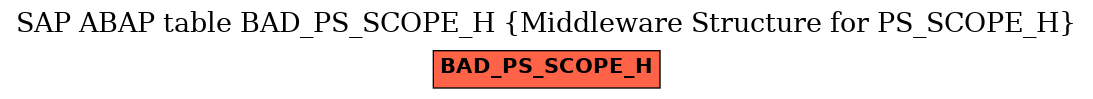 E-R Diagram for table BAD_PS_SCOPE_H (Middleware Structure for PS_SCOPE_H)