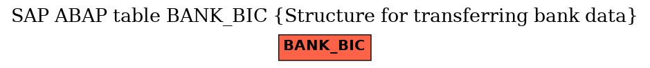 E-R Diagram for table BANK_BIC (Structure for transferring bank data)