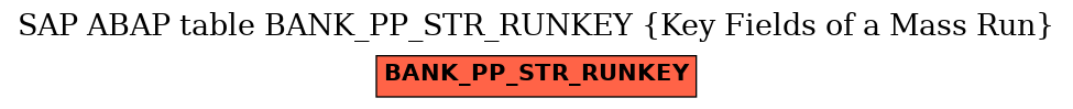 E-R Diagram for table BANK_PP_STR_RUNKEY (Key Fields of a Mass Run)