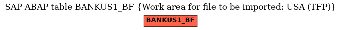 E-R Diagram for table BANKUS1_BF (Work area for file to be imported: USA (TFP))