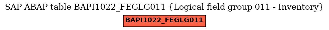 E-R Diagram for table BAPI1022_FEGLG011 (Logical field group 011 - Inventory)