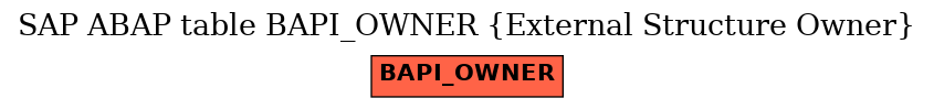 E-R Diagram for table BAPI_OWNER (External Structure Owner)