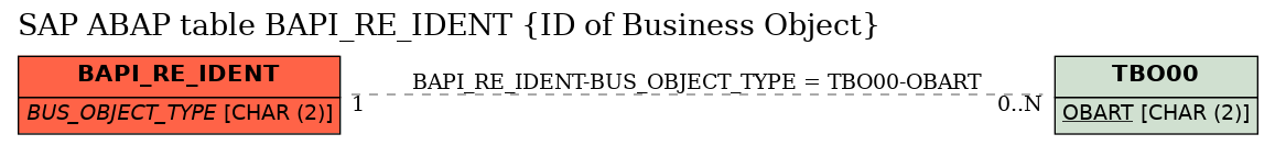 E-R Diagram for table BAPI_RE_IDENT (ID of Business Object)