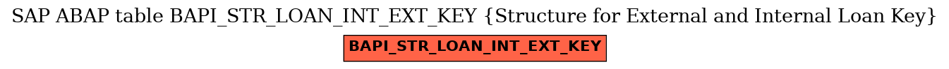 E-R Diagram for table BAPI_STR_LOAN_INT_EXT_KEY (Structure for External and Internal Loan Key)