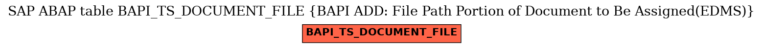 E-R Diagram for table BAPI_TS_DOCUMENT_FILE (BAPI ADD: File Path Portion of Document to Be Assigned(EDMS))