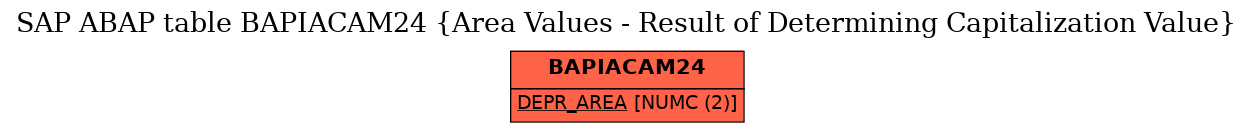 E-R Diagram for table BAPIACAM24 (Area Values - Result of Determining Capitalization Value)