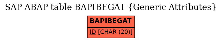 E-R Diagram for table BAPIBEGAT (Generic Attributes)
