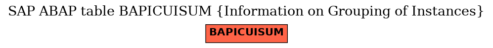 E-R Diagram for table BAPICUISUM (Information on Grouping of Instances)