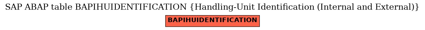 E-R Diagram for table BAPIHUIDENTIFICATION (Handling-Unit Identification (Internal and External))