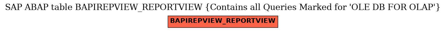 E-R Diagram for table BAPIREPVIEW_REPORTVIEW (Contains all Queries Marked for 