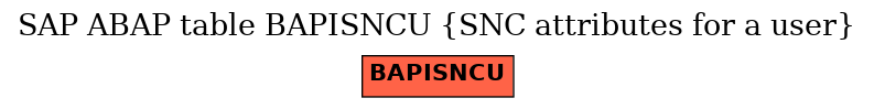 E-R Diagram for table BAPISNCU (SNC attributes for a user)