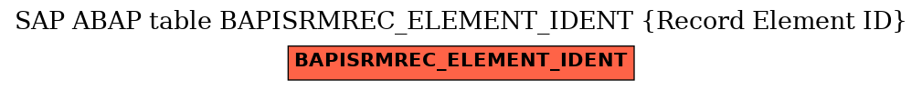 E-R Diagram for table BAPISRMREC_ELEMENT_IDENT (Record Element ID)