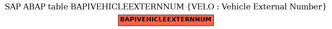 E-R Diagram for table BAPIVEHICLEEXTERNNUM (VELO : Vehicle External Number)