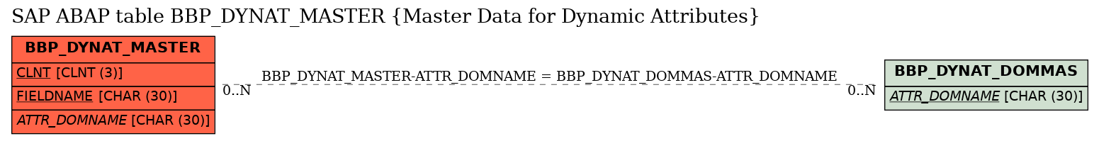 E-R Diagram for table BBP_DYNAT_MASTER (Master Data for Dynamic Attributes)