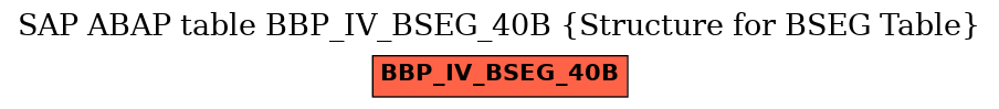 E-R Diagram for table BBP_IV_BSEG_40B (Structure for BSEG Table)