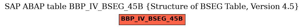 E-R Diagram for table BBP_IV_BSEG_45B (Structure of BSEG Table, Version 4.5)