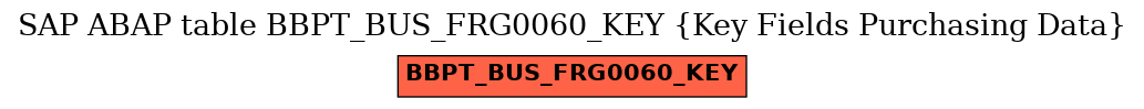 E-R Diagram for table BBPT_BUS_FRG0060_KEY (Key Fields Purchasing Data)