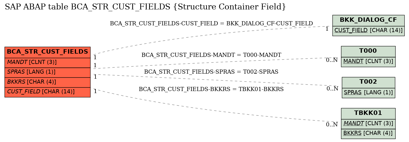 E-R Diagram for table BCA_STR_CUST_FIELDS (Structure Container Field)