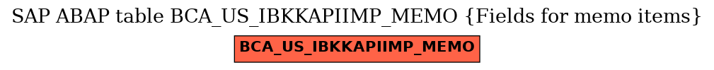 E-R Diagram for table BCA_US_IBKKAPIIMP_MEMO (Fields for memo items)