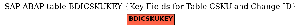 E-R Diagram for table BDICSKUKEY (Key Fields for Table CSKU and Change ID)