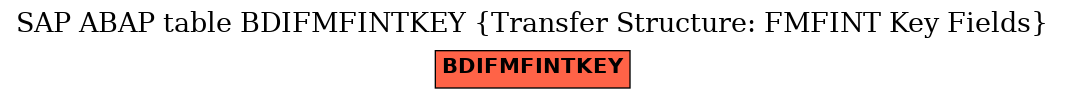 E-R Diagram for table BDIFMFINTKEY (Transfer Structure: FMFINT Key Fields)